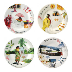 Набор тарелок для канапе Gien коллекция Route des Indes (Дороги Индии)