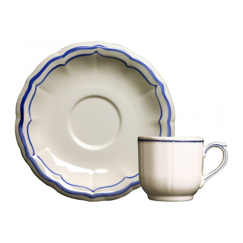 Чашка для кофе с блюдцем Gien коллекция Filet Bleu (Синяя нить)